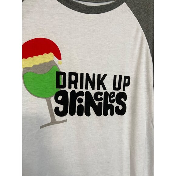 Drink Up Grinches Raglan Graphic Tee Size L - Picture 3 of 5